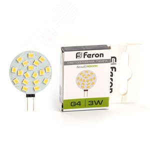 Лампа светодиодная LED 3вт 12в G4 белый