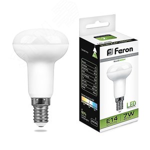 Лампа светодиодная LED зеркальная 7вт Е14 R50 белый - Feron