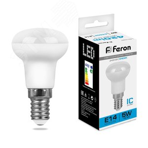 Лампа светодиодная LED зеркальная 5вт Е14 R39 дневной (LB-439) - Feron