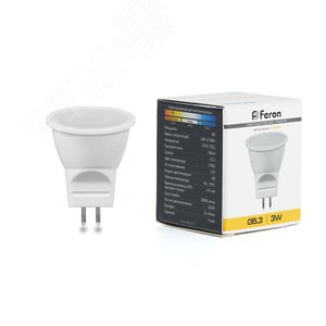 Лампа светодиодная LED 3вт 230в G5.3 MR11 теплый - Feron