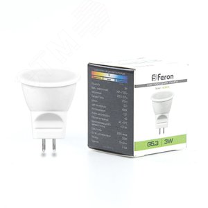 Лампа светодиодная LED 3вт 230в G5.3 MR11 белый - Feron