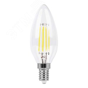 Лампа светодиодная LED 5вт Е14 теплый свеча FILAMENT 2