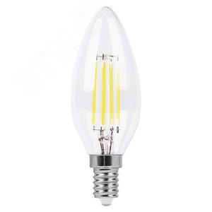 Лампа светодиодная LED 5вт Е14 белый свеча FILAMENT 2