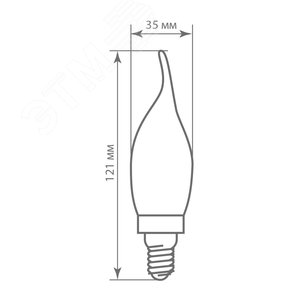 Лампа светодиодная LED 5вт Е14 белый свеча на ветру FILAMENT диммируемая (LB-69) - фото 2