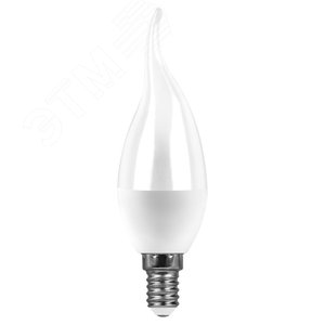 Лампа светодиодная LED 7вт Е14 теплый матовая свеча на ветру (LB-97) - фото 2