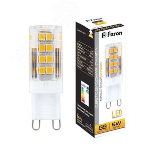 Лампа светодиодная LED 5вт 230в G9 теплый капсульная