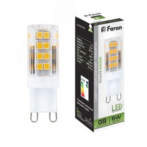 Лампа светодиодная LED 5вт 230в G9 белый капсульная - Feron