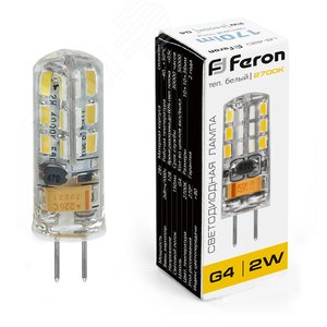 Лампа светодиодная LED 2вт 12в G4 теплый капсульная