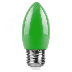 Лампа светодиодная LED 1вт Е27 зеленый свеча (LB-376) - фото 2