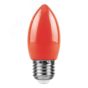 Лампа светодиодная LED 1вт Е27 красный свеча (LB-376) - фото 2