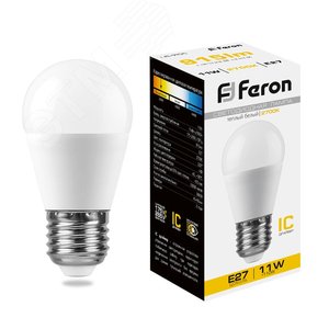 Лампа светодиодная LED 11вт Е27 теплый матовый шар - Feron
