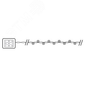 Светодиодная гирлянда CL555 линейная разноцветная 2м + 0.5м с питанием от батареек | 26762 | Feron 7