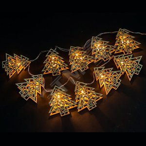 Гирлянда Елочки 10LED CL124 0.9м+0.3м на батарейка (CL124) - Feron