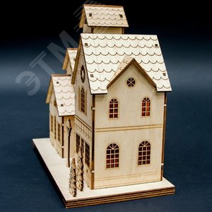 Световая фигура деревянная Домик на батарейках (LT095) - фото 2