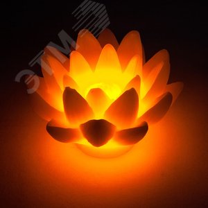 Свеча лотос розовая LED янтарный (FL091 розовая) - фото 3