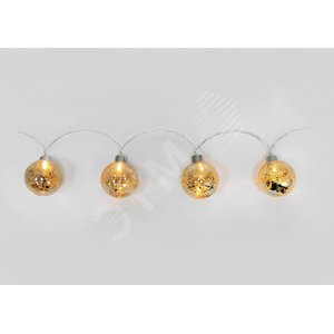 Гирлянда Шары стеклянные золотистые LED 0.7м (CL110) - Feron