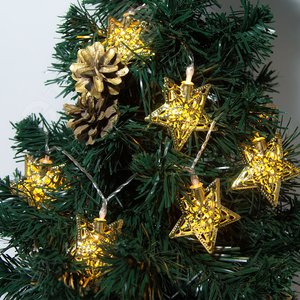 Гирлянда Золотые звезды 10LED 0.9м+0.3м (CL553) - фото 2