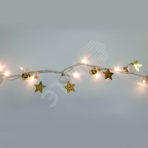 Гирлянда Карнавал золото 20LED белый 3000К 2м+1.5м (CL62) - Feron