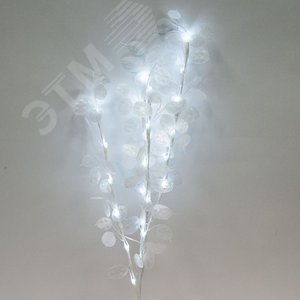 Ветка с белыми листьями LED (LD219B) - фото 2