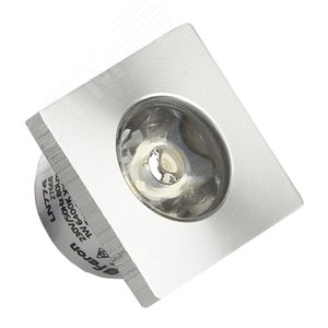 Светильник светодиодный ДВО-1w 6400K 43Лм квадратный серебро (G774)