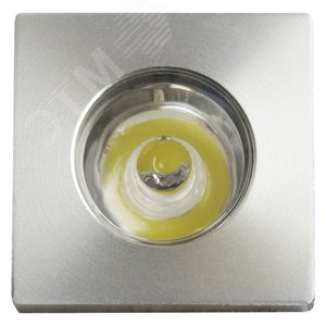 Светильник светодиодный ДВО-1w 6400K 43Лм квадратный серебро (G774) 2