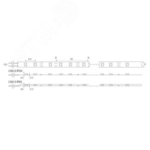Лента светодиодная 9.6Вт/м 12В 6500К IP20 120LED/м LS612 3