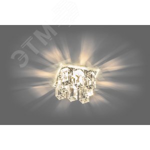 Светильник ИВО-35w 230в G9 со светодиодной подсветкой 2.5w 4000K прозрачное с прозрачным стеклом (JD120 прозр/прозр.LED) - фото 2