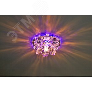 Светильник ИВО-35w 220в G9 со светодиодной подсветкой RGB 2.5w с прозрачно-желтым стеклом (1540 прозр-жел.) - фото 3