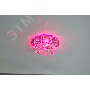 Светильник ИВО-35w 220в G9 со светодиодной подсветкой RGB 2.5w с прозрачно-желтым стеклом (1540 прозр-жел.) - фото 4