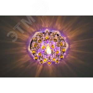 Светильник ИВО-35w 220в G9 со светодиодной подсветкой RGB 2.5w с прозрачно-коричневым стеклом (1550 прозр-кор.) - фото 2