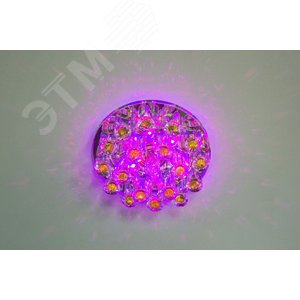 Светильник ИВО-35w 220в G9 со светодиодной подсветкой RGB 2.5w с прозрачно-коричневым стеклом (1550 прозр-кор.) - фото 3