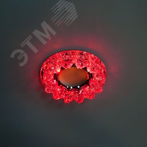 Светильник ИВО-50w 12в G5.3 со светодиодной подсветкой 2.5w RGB прозрачное с прозрачным стеклом (CD2542 прозр/прозр.LED) - фото 3