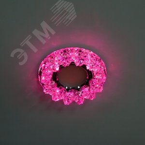 Светильник ИВО-50w 12в G5.3 со светодиодной подсветкой 2.5w RGB прозрачное с прозрачным стеклом (CD2542 прозр/прозр.LED) - фото 4