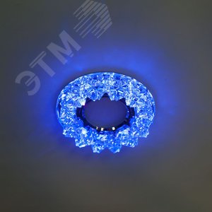 Светильник ИВО-50w 12в G5.3 со светодиодной подсветкой 2.5w RGB прозрачное с прозрачным стеклом (CD2542 прозр/прозр.LED) - фото 6