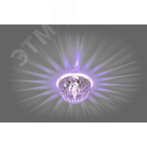 Светильник ИВО-35w 230в G9 со светодиодной подсветкой 2.5w RGB прозрачное с прозрачным стеклом (JD187 прозр/прозр.LED) - фото 2