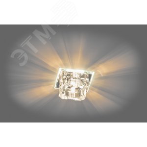 Светильник ИВО-35w 230в G9 со светодиодной подсветкой 2.5w RGB прозрачное с прозрачным стеклом (JD61 прозр/прозр.LED) - фото 2