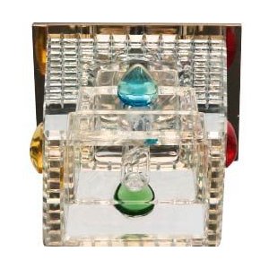 Светильник ИВО-20w 12в G4 квадратный золото с прозрачным стеклом (CD2815 зол/прозр.) - Feron
