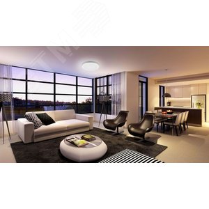 Светильник светодиодный ДБО-12w 4000К 720Лм IP20 круглый белый с хромированными кольцами (AL579) 2