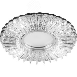 Светильник ИВО-50w G5.3 со светодиодной подсветкой 4000К хром с прозрачным стеклом