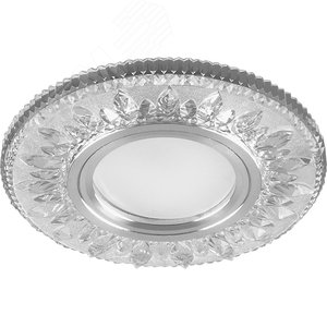 Светильник ИВО-50w G5.3 со светодиодной подсветкой 4000К хром со стеклом