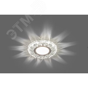 Светильник ИВО-50w G5.3 со светодиодной подсветкой 4000К хром с прозрачным стеклом (CD908) 2