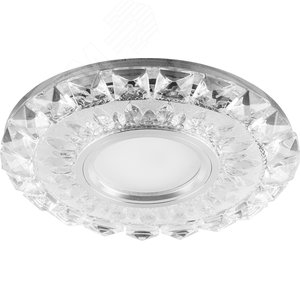 Светильник ИВО-50w G5.3 со светодиодной подсветкой 4000К прозрачный хром