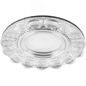 Светильник ИВО-50w G5.3 со светодиодной подсветкой 4000К хром с прозрачным стеклом (CD912)