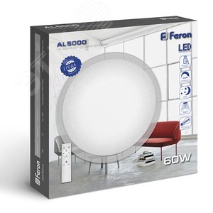 Светильник потолочный декоративный AL5000 60W, Max. 5000Lum, 3000К-6500K, управляемый | 28935 | FERON 7