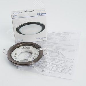 Светильник ДВО-15w GX53 без лампы черный хром 8