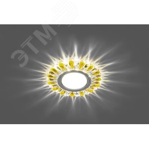 Светильник ИВО-50w G5.3 со светодиодной подсветкой 4000К прозрачный-желтый хром (CD902) - фото 2