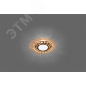 Светильник ИВО-50w G5.3 со светодиодной подсветкой 4000К хром с коричневым стеклом (CD903) 2