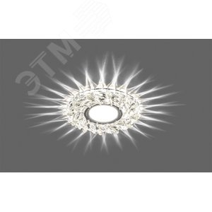 Светильник ИВО-50w G5.3 со светодиодной подсветкой 4000К хром с прозрачным стеклом (CD915) 2