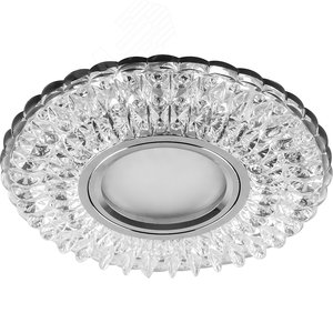 Светильник ИВО-50w G5.3 со светодиодной подсветкой 4000К прозрачный хром