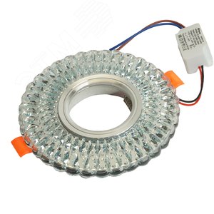 Светильник ИВО-50w G5.3 со светодиодной подсветкой 4000К прозрачный хром 3